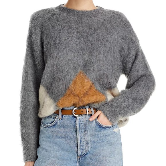 Madewell Brushed Argyle Crewneck Sweater NWT Size XS - Picture 1 of 6